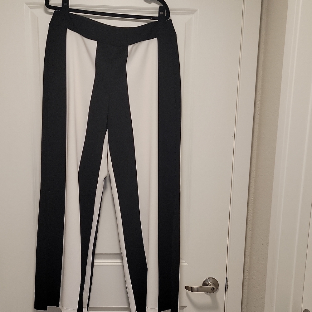 INC International Concepts Black and White Wide Leg Pants - Picture 3 of 5